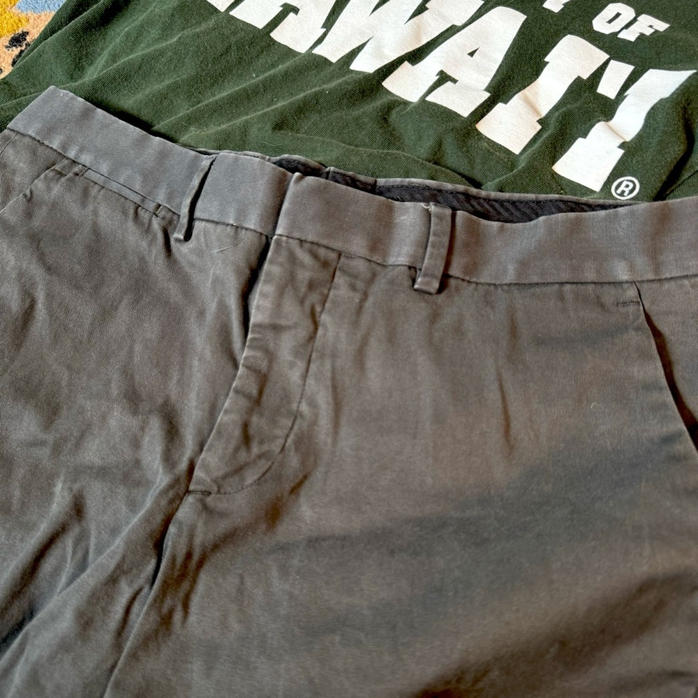 causal dark grey pants, semi slim relaxed fit